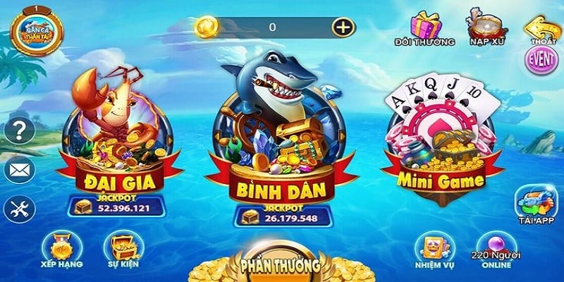 Những phòng game hấp dẫn trong bắn cá thần tài hot nhất hiện nay