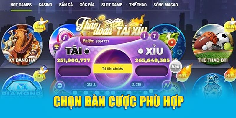 Chọn bàn cược phù hợp